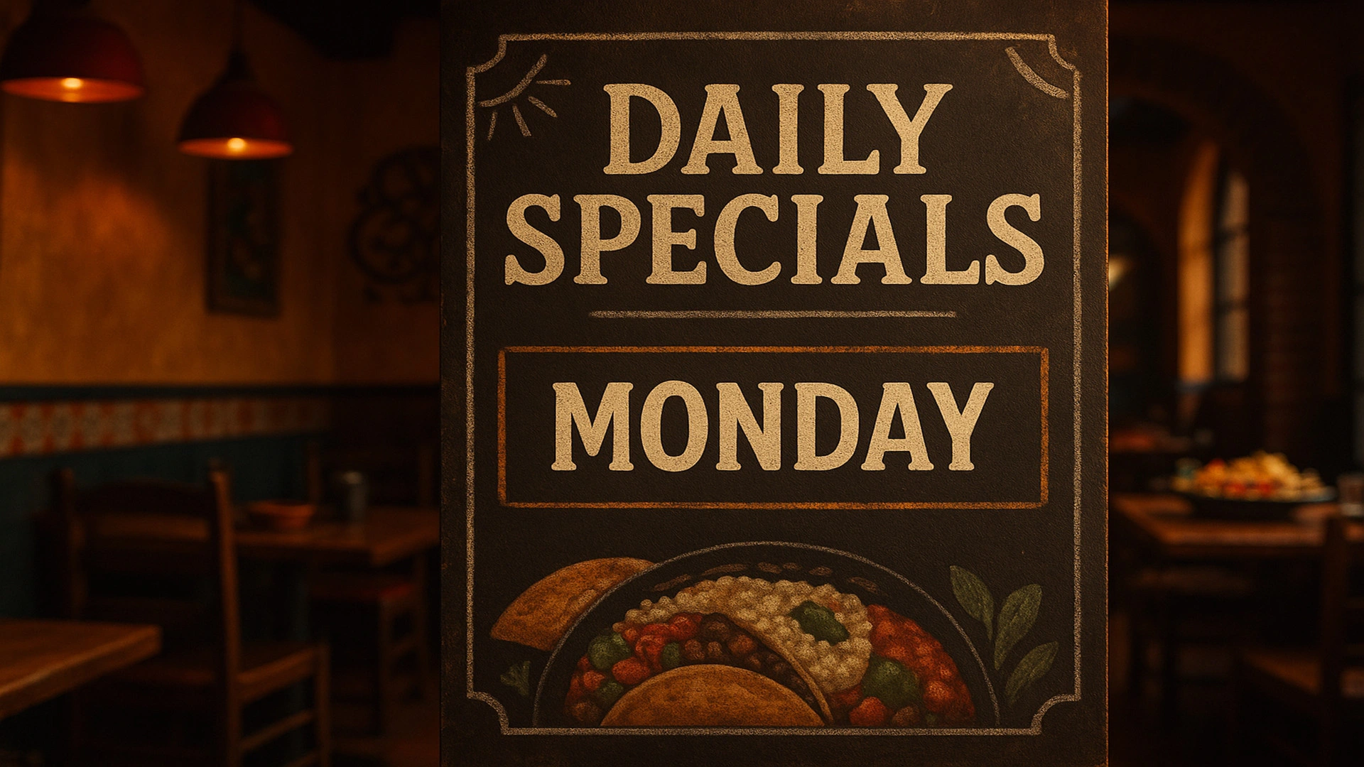 Daily Special On Monday Burrito Especial | Burrito smothered in chile verde or enchilada sauce. Topped with lettuce, tomato and cheese. Served with a choice of Spanish rice or fideo, and refried beans. Pork, Ground sirloin, Shredded chicken, or refried beans.