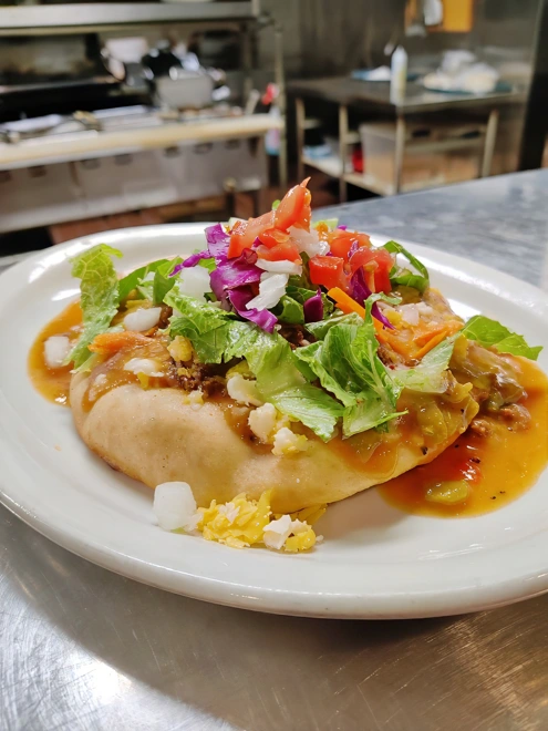 Mexican Frybread - Limited Special Mexican Frybread with toppings for a limited time at Mission At The Bell