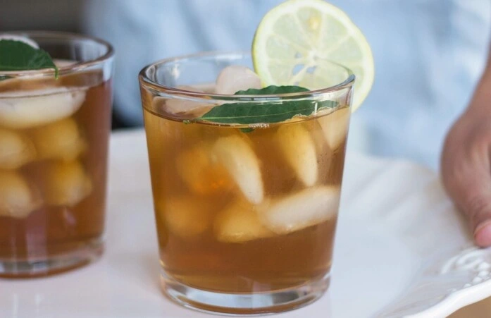 Flavored Iced Tea A Glass of Flavored Iced Tea