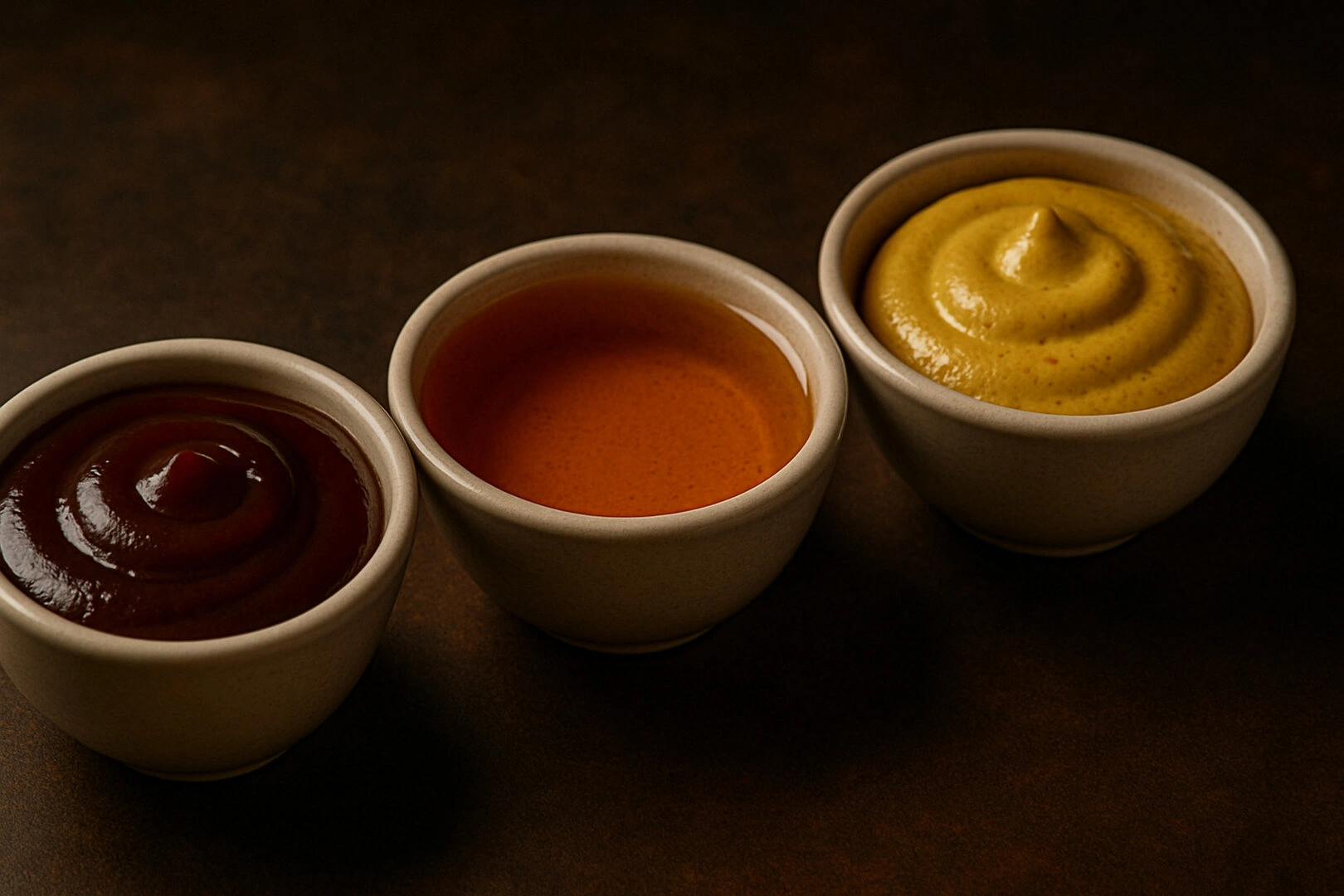 A side of BBQ, honey or mustard sauces